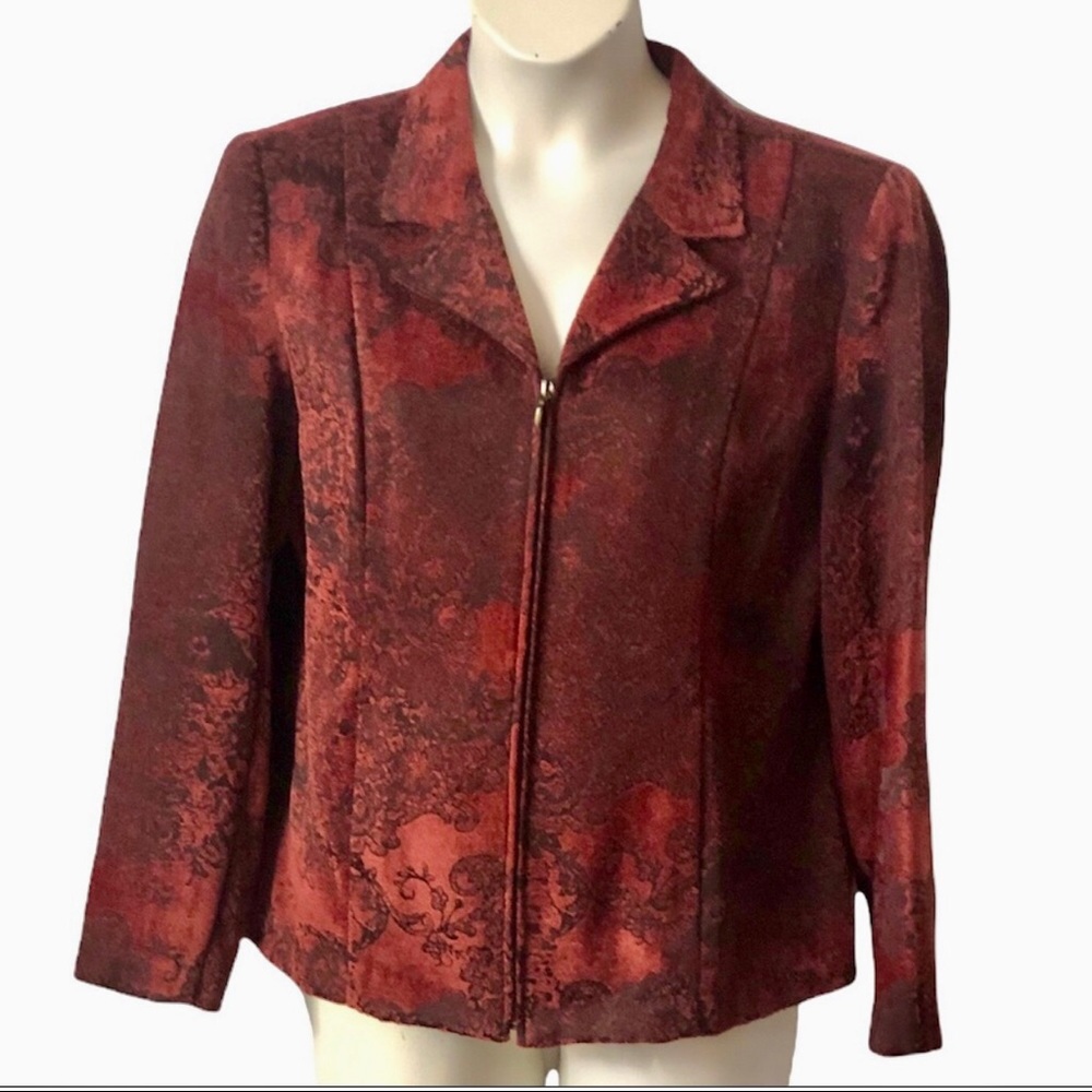 Christopher Banks women’s burnt orange light weight zippered jacket or top Sz L